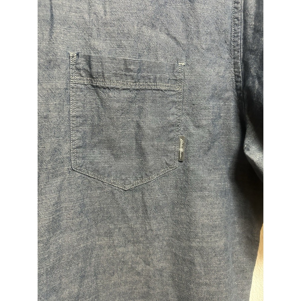 Eddie Bauer Men's Classic Fit Blue/Gray Button Up Shirt Button Down Collar TL - Picture 2 of 5